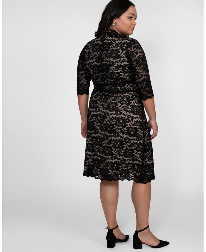 Kiyonna Women's Plus Size Scalloped Boudoir Lace Dress - Macy's
