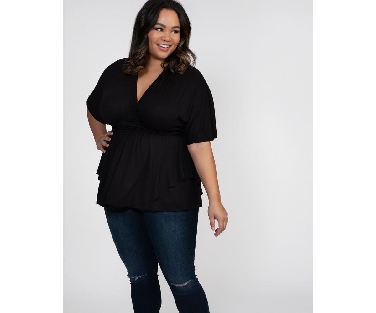 Plus Size Promenade Jersey Top - Terracotta