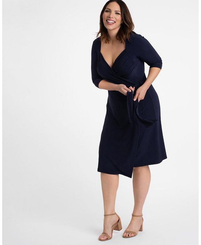 Kiyonna Women's Plus Size Sweetheart Knit Wrap Dress - Macy's