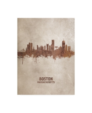 Trademark Global Michael Tompsett Boston Massachusetts Rust Skyline Canvas Art In Multi