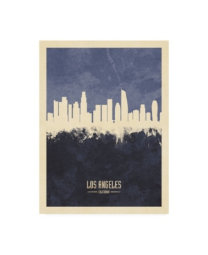 Trademark Global Michael Tompsett Los Angeles California Skyline Navy Canvas Art In Multi