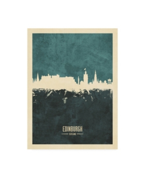 Trademark Global Michael Tompsett Edinburgh Scotland Skyline Teal Canvas Art In Multi