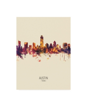 Trademark Global Michael Tompsett Austin Texas Skyline Portrait Iii Canvas Art In Multi