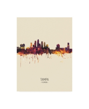 Trademark Global Michael Tompsett Tampa Florida Skyline Portrait Iii Canvas Art In Multi