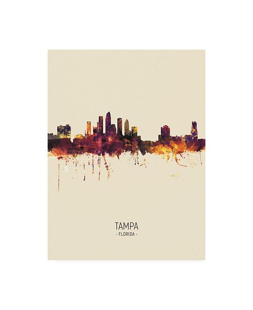 Trademark Global Michael Tompsett Tampa Florida Skyline Portrait III Canvas Art - 36.5&quot; x 48 ...