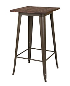 Steel Bar Table with Solid Wood Top