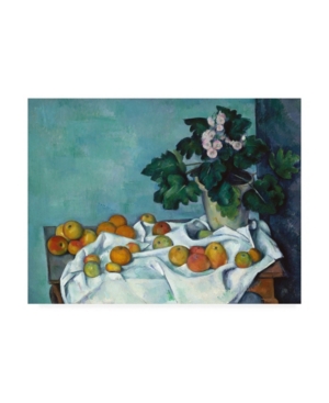 Trademark Global Paul Czann Still Life With Apples And A Pot Of Primroses Canvas Art In Multi