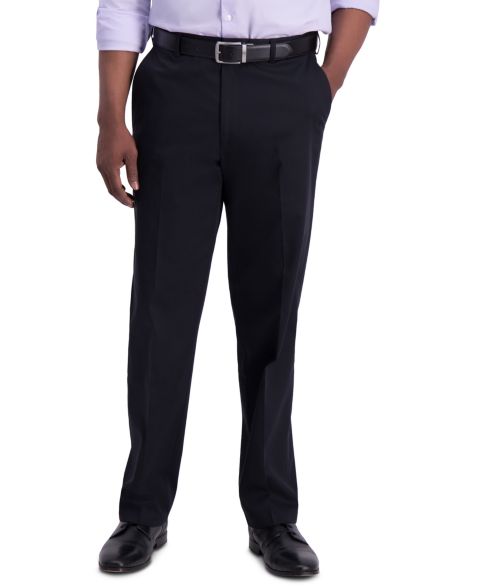 Мужские брюки Haggar Classic-Fit Flat-Front Dress Pants, цвет: Чёрный