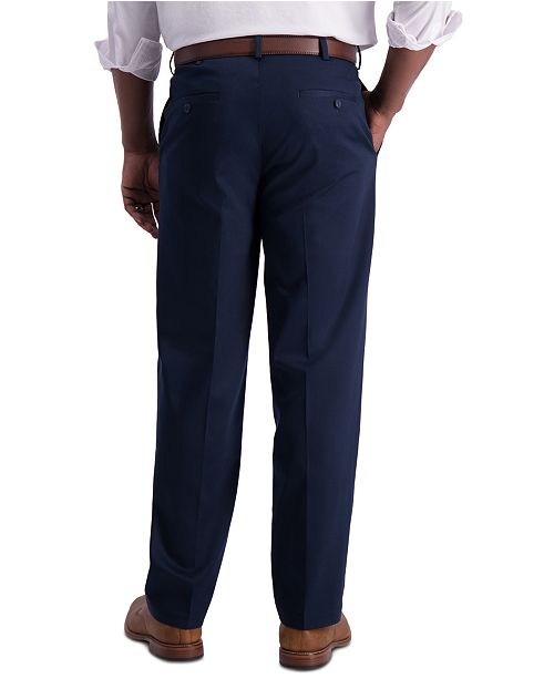 Haggar Men’s Iron Free Premium Khaki Classic-Fit Flat-Front Pant ...