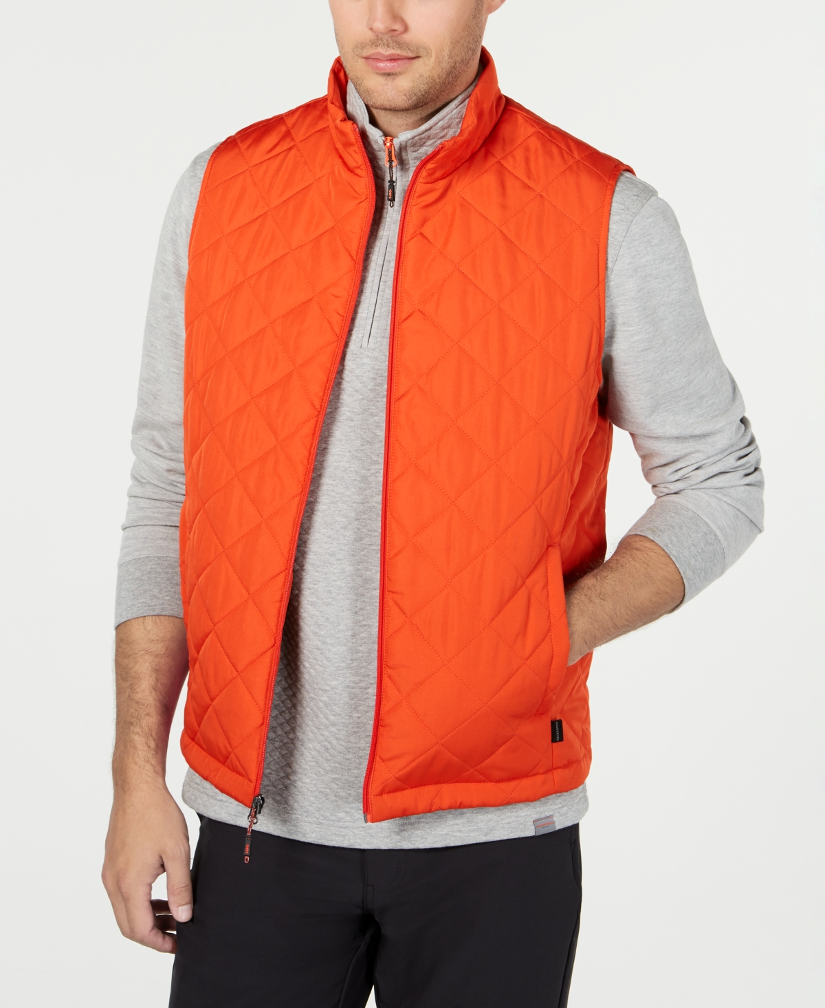 Shop Hawke & Co. Men's Diamond Quilted Vest, Created For Macy's In Princeton Orange