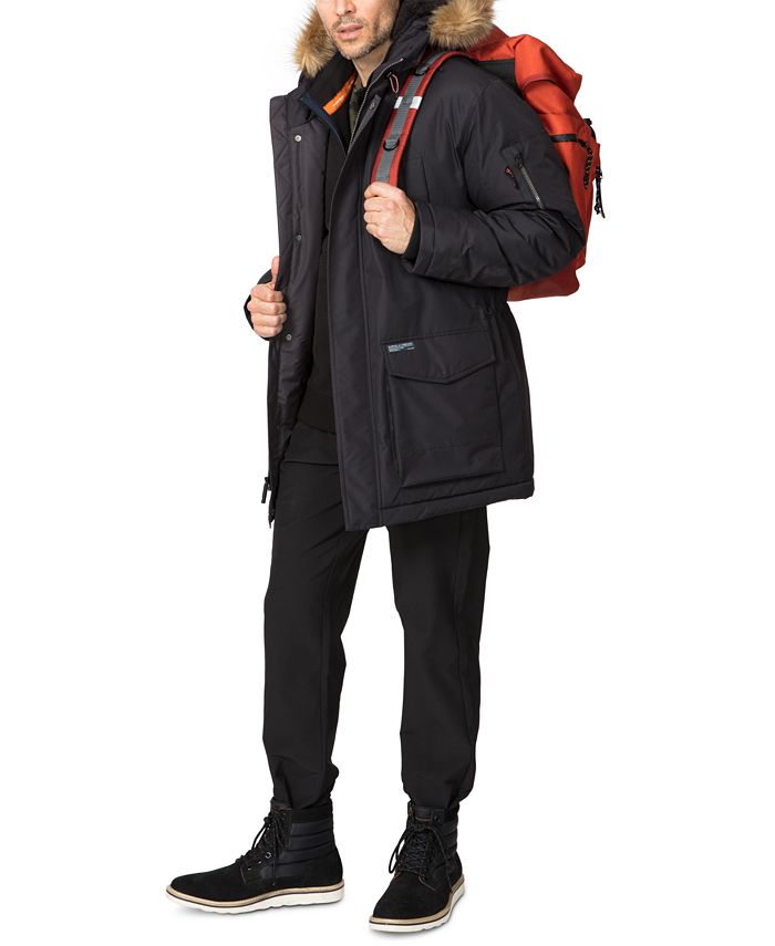 Hawke & Co. Outfitter Men's Big & Tall Long Snorkel Parka with Faux Fur