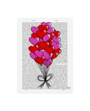 Trademark Global Fab Funky Valentine Heart Balloon Illustration Canvas Art In Multi