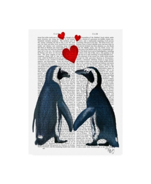 Trademark Global Fab Funky Penguins With Love Hearts Canvas Art In Multi