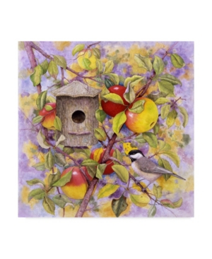 Trademark Global Marcia Matcham Chickadee And Apples Canvas Art In Multi