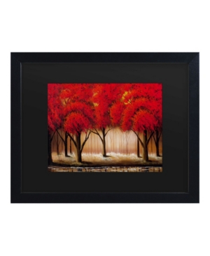Shop Trademark Global Masters Fine Art Parade Of Red Trees Ii Matted Framed Art In Multi