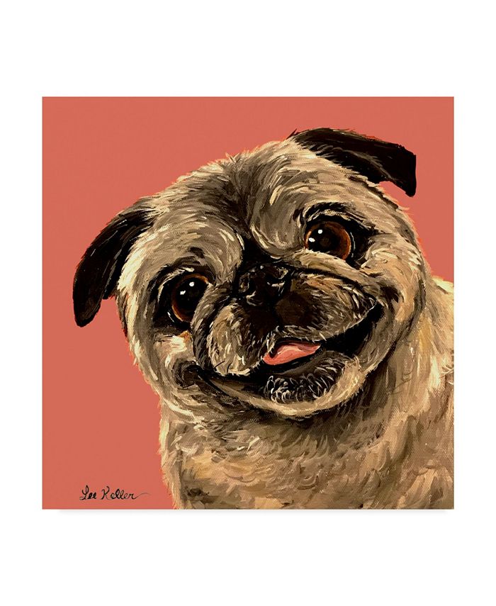 Trademark Global Hippie Hound Studios Pug on Peach Canvas Art 27