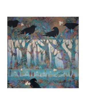 Trademark Global Sue Davis Crows And Waterlilies Canvas Art In Multi