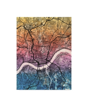 TRADEMARK GLOBAL MICHAEL TOMPSETT CINCINNATI OHIO CITY MAP IV CANVAS ART