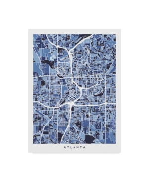 Trademark Global Michael Tompsett Atlanta Georgia City Map Blue Canvas Art In Multi