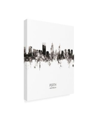Trademark Global Michael Tompsett Perth Australia Skyline Portrait II Canvas Art - 15.5" x 21"