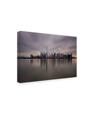 David Ayash Dawn over Downtown Manhattan Canvas Art - 27" x 33.5"