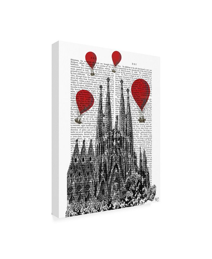 Trademark Global Fab Funky Sagrada Familia and Red Hot Air Balloons ...