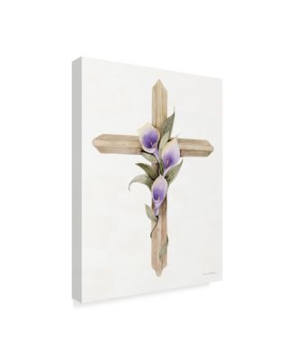 Kathleen Parr Mckenna Easter Blessing Cross II Canvas Art - 15" x 20"