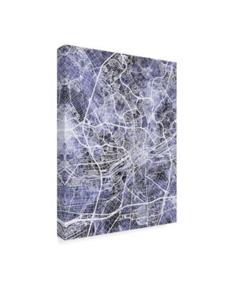 Trademark Global Michael Tompsett Frankfurt Germany City Map Blue Canvas Art - 20" x 25"
