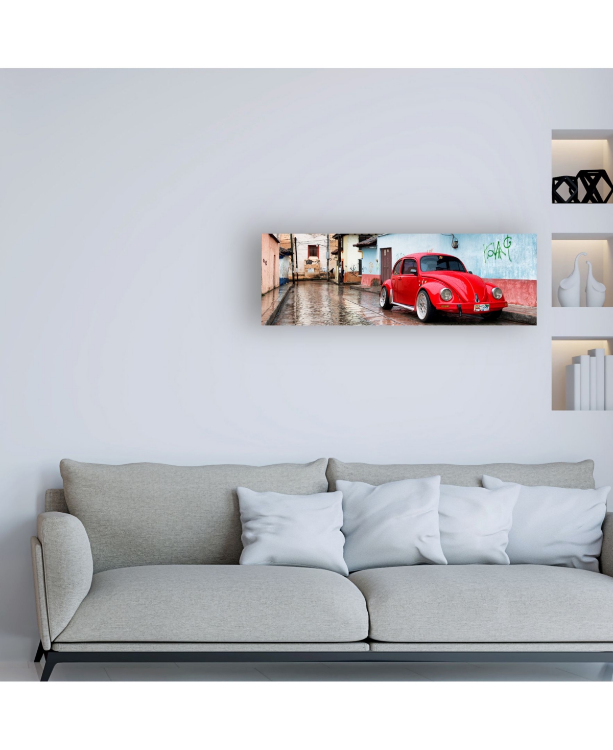 Philippe Hugonnard Viva Mexico 2 Red Vw Beetle Car in San Cristobal de Las Casas Ii Canvas Art -