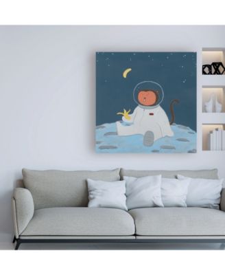 Trademark Global June Erica Vess Monkeys in Space IV Canvas Art - 15.5" x 21"
