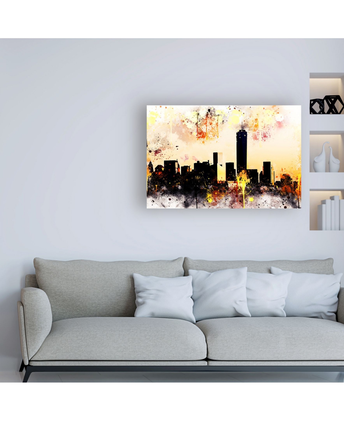 Philippe Hugonnard Nyc Watercolor Collection - Shadows and Lights Canvas Art -