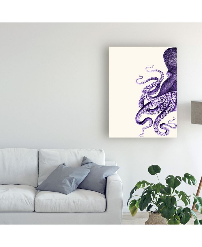 Trademark Global Fab Funky Octopus Purple and Cream a Canvas Art - 27 ...