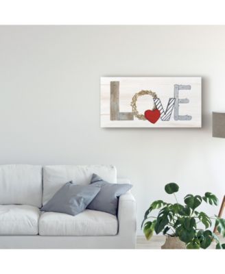 Kathleen Parr Mckenna Rustic Valentine Love Canvas Art - 15" x 20"