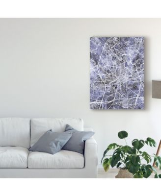 Trademark Global Michael Tompsett Frankfurt Germany City Map Blue Canvas Art - 20" x 25"