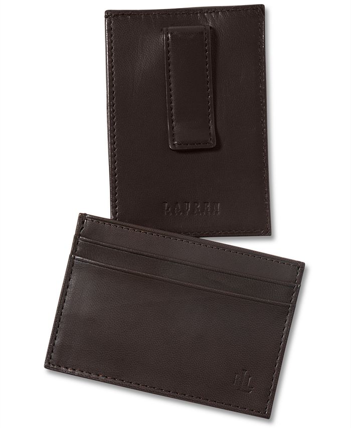 Lauren Ralph Lauren Men's Lauren by Ralph Lauren Burnished Leather Card  Case with Money Clip & Reviews - All Accessories - Men - Macy's