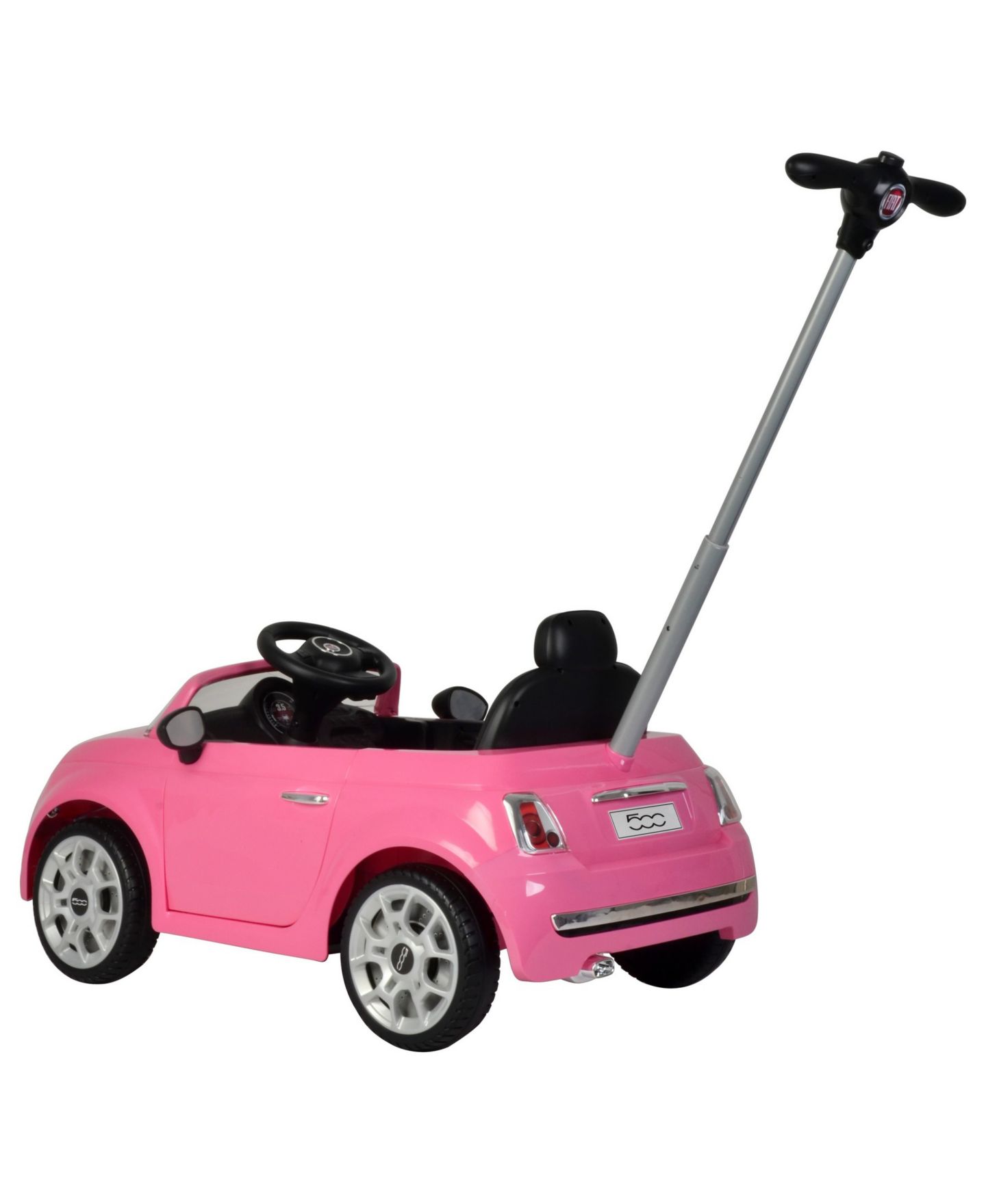 Детская игрушка Best Ride on Cars 2 in 1 Fiat 500 Model Baby Toddler Toy Push Car Stroller, цвет: Розовый — фото 4