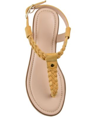 Women's Genevive Braided T-Strap Flat Sandals