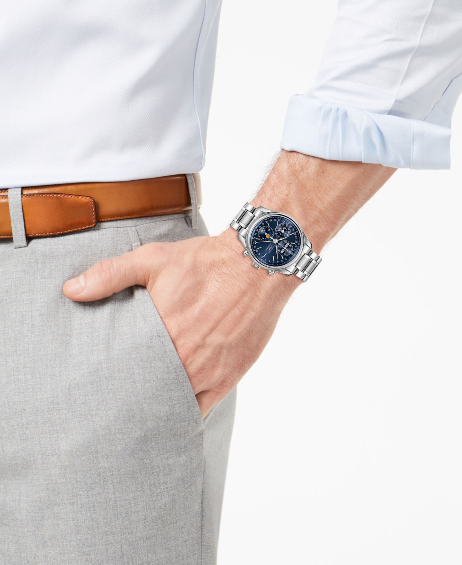 Men's Swiss Automatic Master Stainless Steel Bracelet Watch 40mm