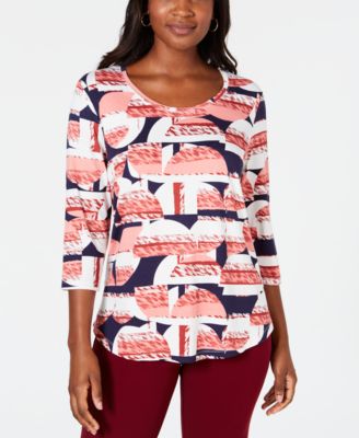 macys petite red tops