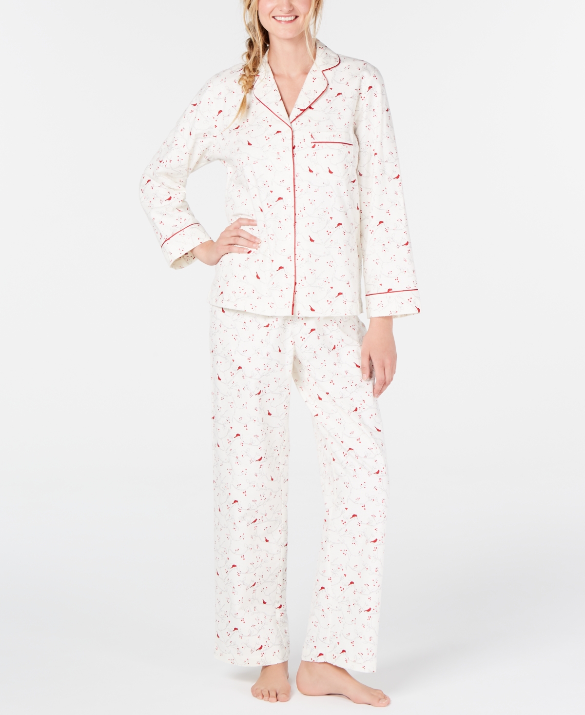 Charter Club Women's Cotton Plaid White / Multi Capri Pajama Pants
