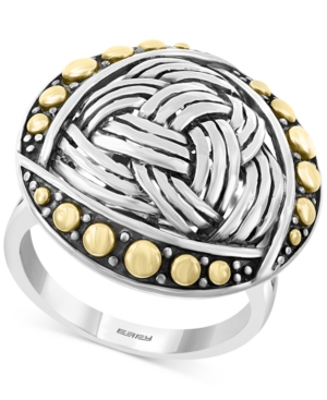 image of Effy Braided-Look Statement Ring in Sterling Silver & 18k Gold