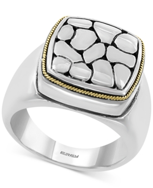 image of Effy Crackle Statement Ring in Sterling Silver & 18k Gold