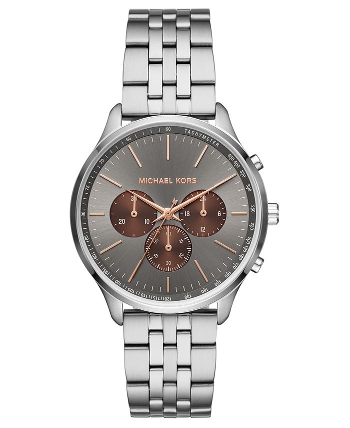 Michael Kors Men's Chronograph Sutter Stainless Steel Bracelet Watch ...