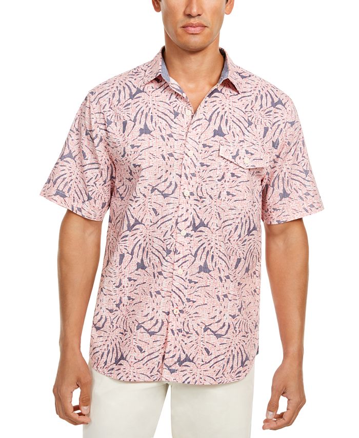 Tommy Bahama Men's Sun Coral Fronds Classic-Fit Tropical-Print Chambray ...