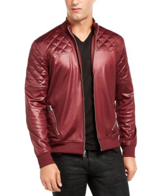 macy's red leather jacket