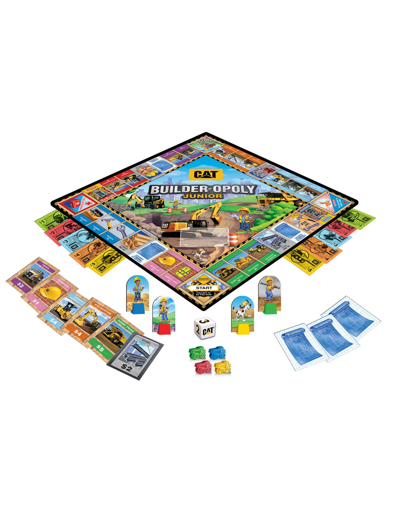 Настольная игра MasterPieces Puzzles Caterpillar - Builder Opoly Junior — фото 2