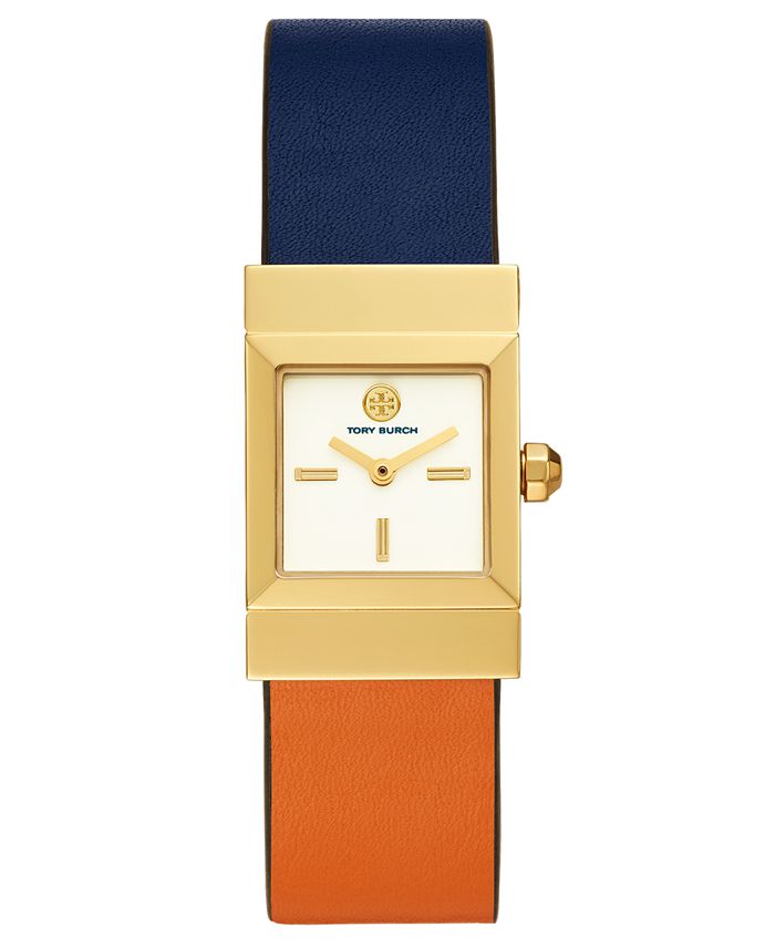 Tory Burch Women's Reversible Luggage Leather Strap Watch 23mm Macy's