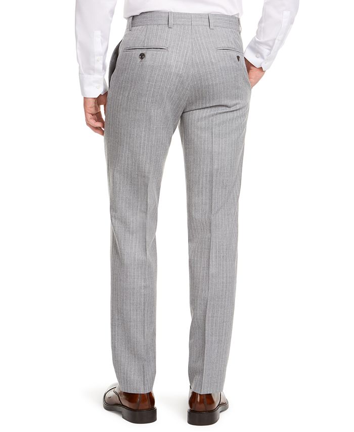 Tommy Hilfiger Men's Modern-Fit THFlex Stretch Gray/White Stripe Suit ...