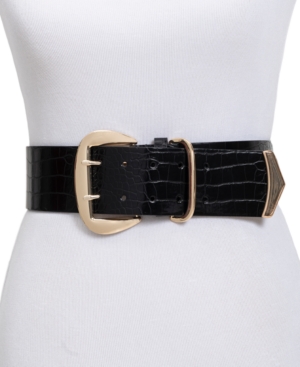 Inc Wide Stretch Croc-Embossed Belt Created for Macy's