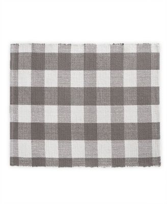 Elrene - Farmhouse Living Buffalo Check Gray/White 20"x36" Woven Kitchen Mat